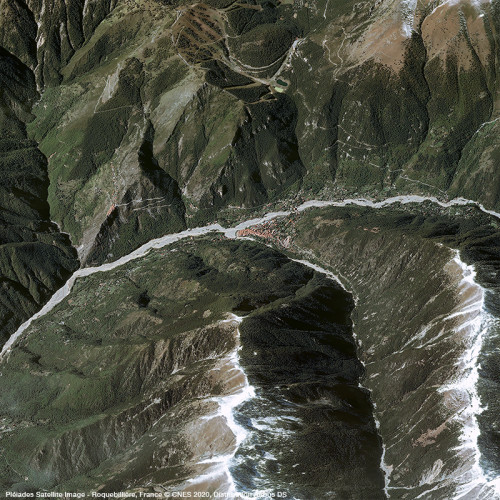 Pléiades - Floods of the Vesubie, Roquebillière, France