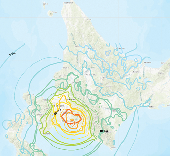 	Map of Iburi area in Hokkaido, Japan, the location of the Earthquake