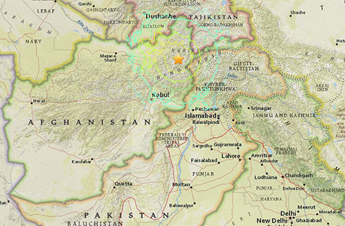Earthquake Pakistan map Earthquake Pakistan map