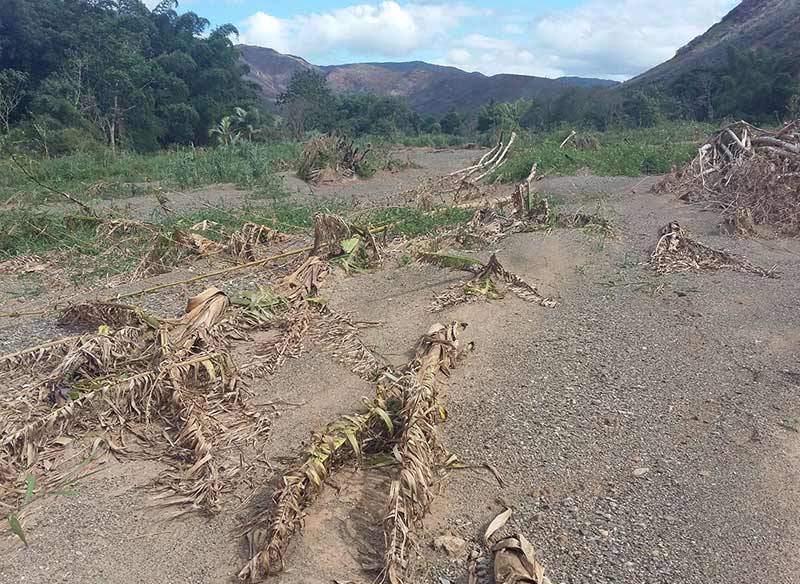 Mud slides caused by flooding - Illustration case study Mud slides caused by flooding - Illustration case study