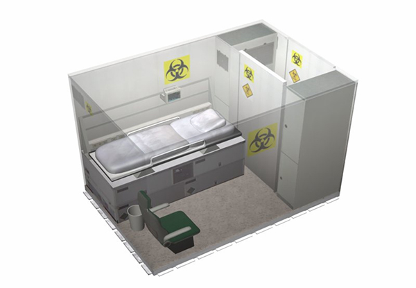 Fortion® TransHospital® wounded decontamination system compartment for the transportation of infectious patients