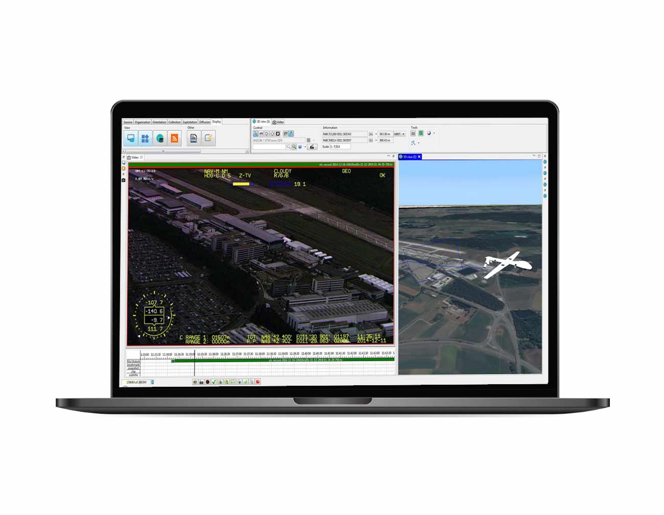 Exploitation of multi-sensor data and geographical 3D location in real time.