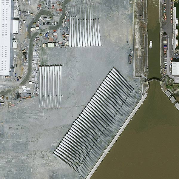 Pléiades Neo image of Wind Turbine Factory, in the port of Hull in the North East of England