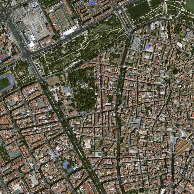 Pléiades Neo image staellite - Botanical Garden of Valencia, Spain - 30cm resolution