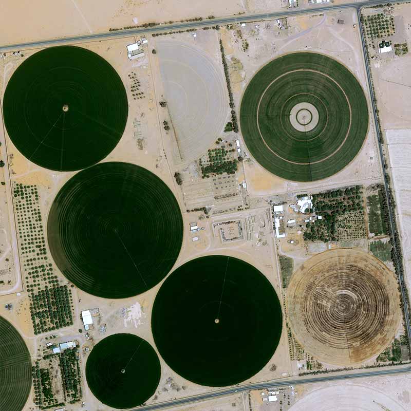 Since 1985, Saudi Arabia has launched a program to install agricultural farms in the desert.&nbsp;