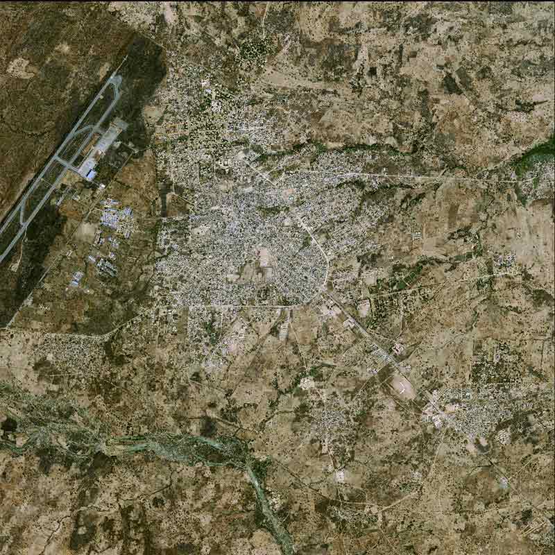 Pléiades Neo satellite image - New Bussa City near Lake Kainji in western Nigeria - 30cm resolution