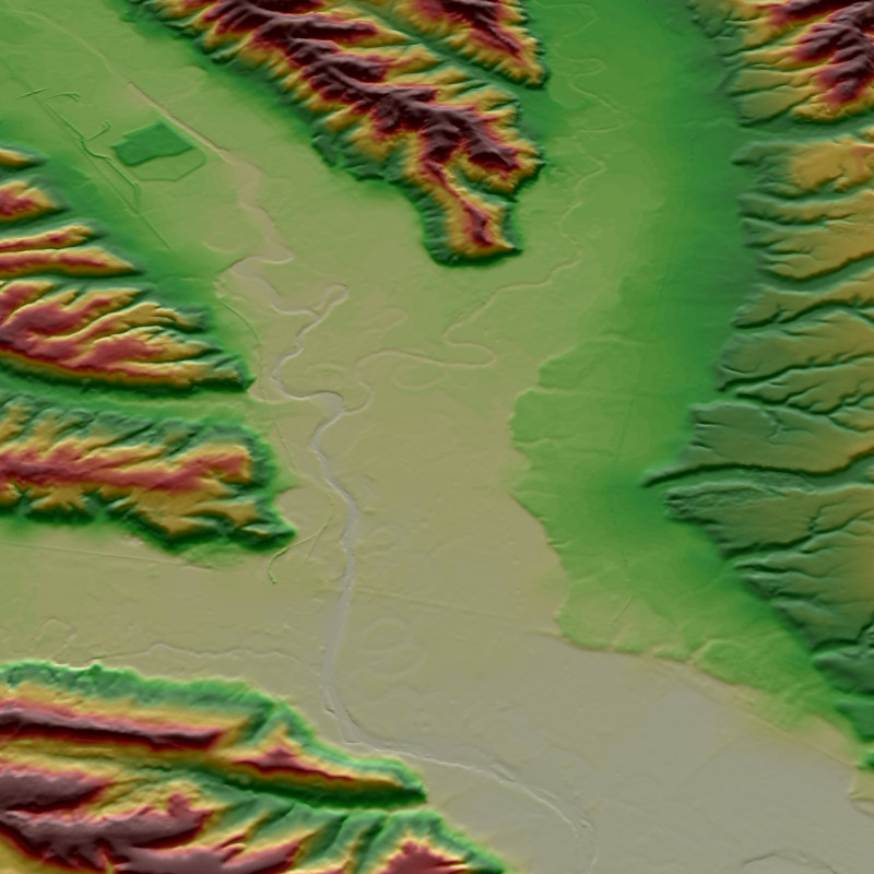 WorldDEM of Romania, River Jiu - DTM